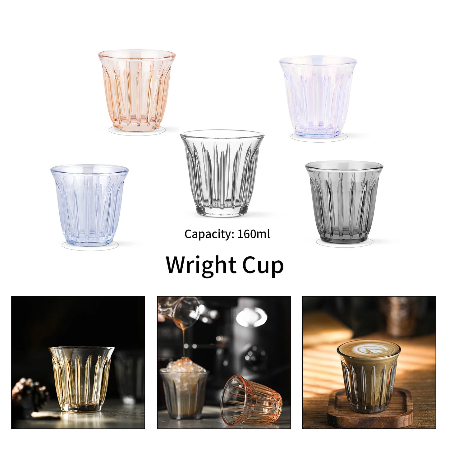 MHW-3BOMBER 160ml Glass Coffee Cup Art Wine Glasses Office Anti-scald Water Mugs Espresso Cups Chic Home Barista Accessories