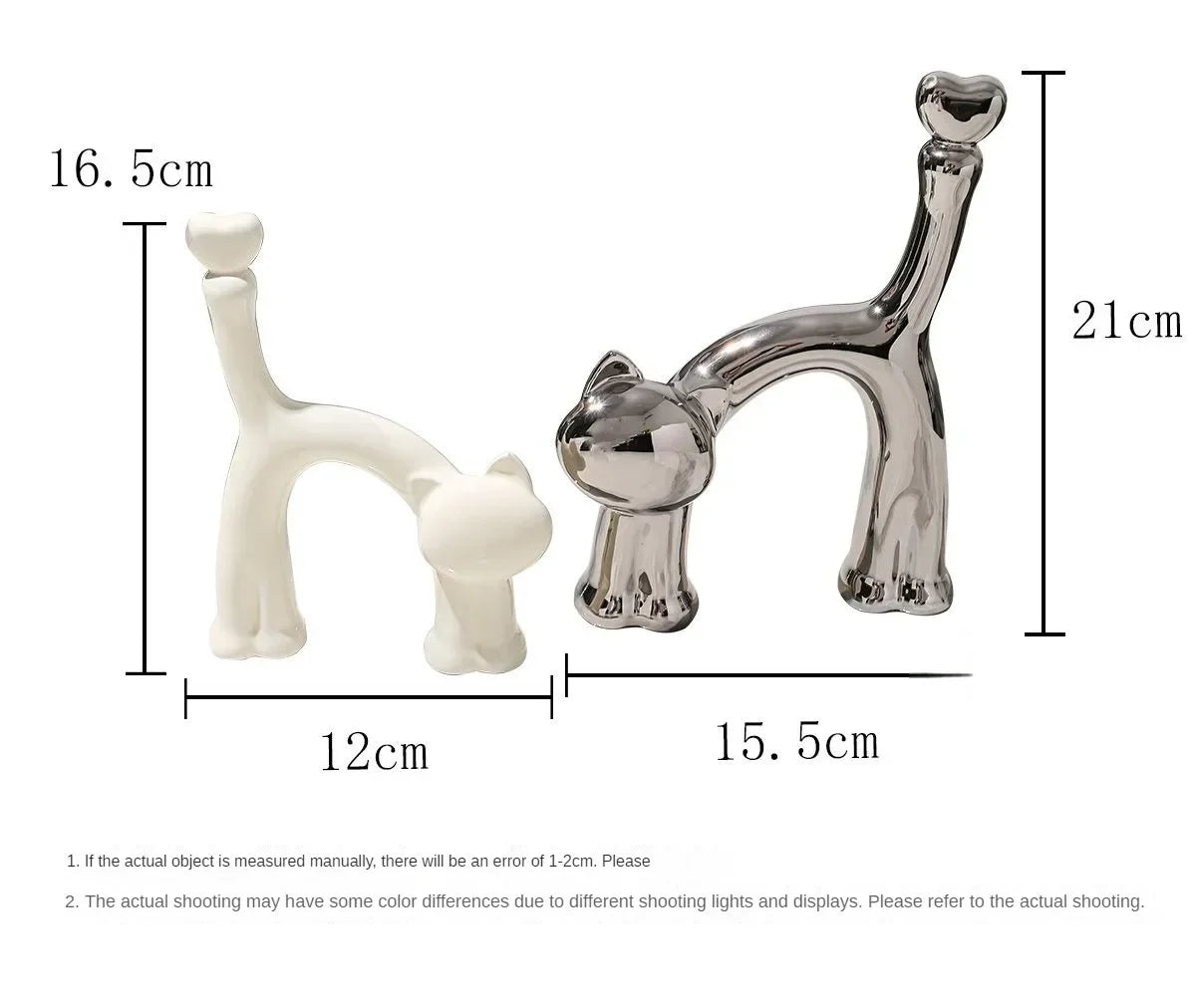 Creative Heart-Shaped Cat Ornaments, Living Room,TV Cabinet,Home, Bedroom,Desktop Decorations, Ceramic Art Cat Statue, Gift, New