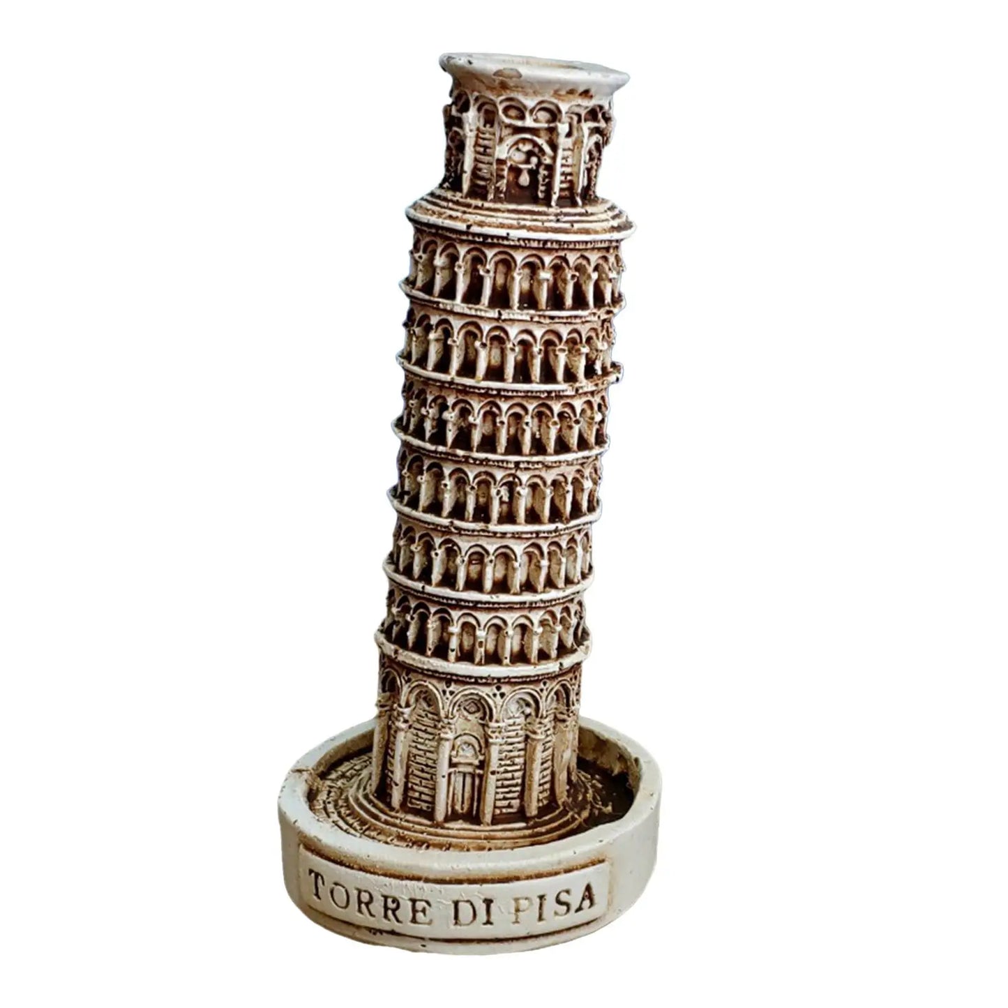 Resin Leaning Tower of Pisa Statue Antique Model Miniature Figurines Fish Tank Decor for Home Tabletop Decoration