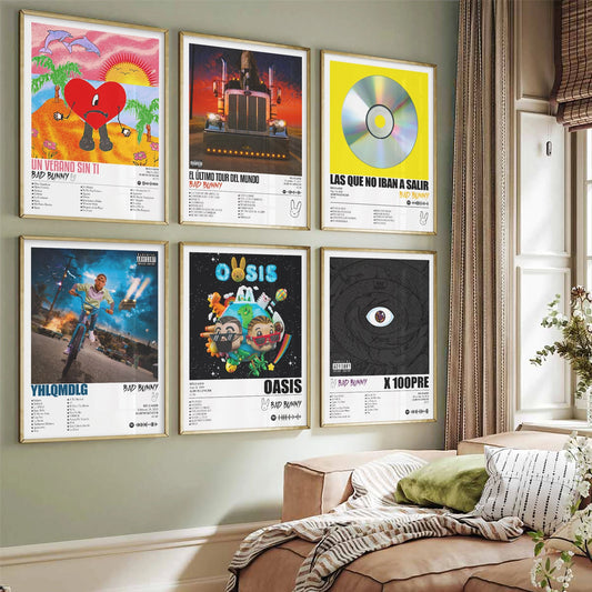 Music Hot Album Star Bad Bunny Poster Hip Hop Rap Posters for Living Room Canvas Painting Art Home Wall Decor Picture