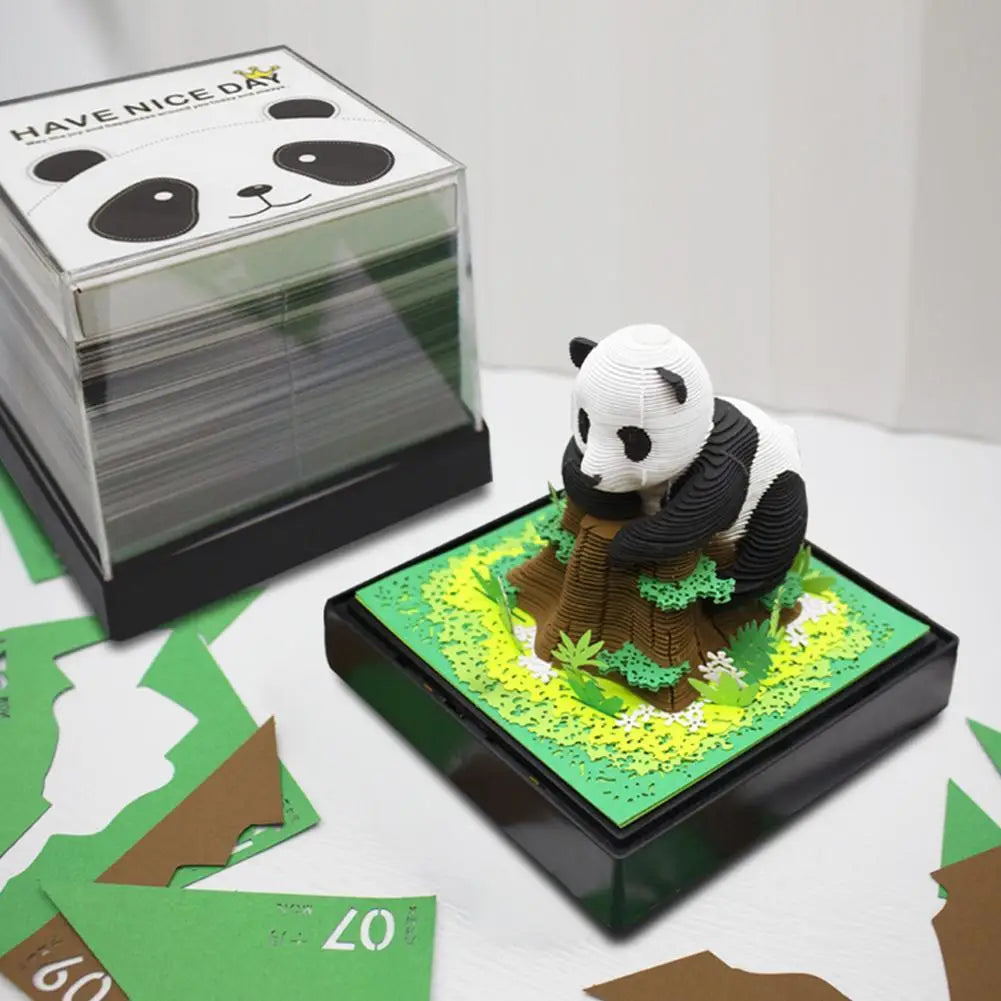 Bloc-notes de calendrier Panda 3D 2024, bloc-notes créatif de décoration de bureau, nouveauté, cadeau d'anniversaire, de noël