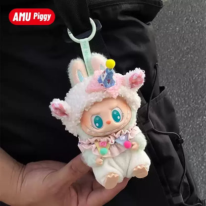New Hot Lafufu  Dolls Sitting Party Clothing Outfit 17cm Mini Plush Doll'S Clothes Bear Rabbit Bib Pants Overalls Accessories