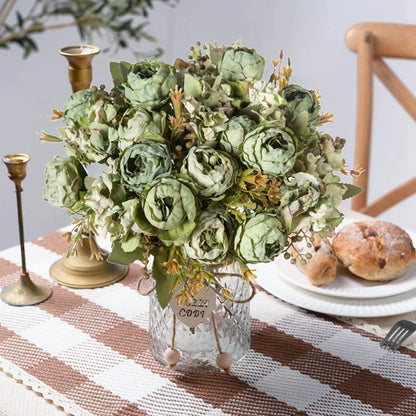 Artificial Flower Home Decoration Outdoor Garden Wedding Party Vase Accessories Diy Christmas Wreath Silk Peony Scrapbook