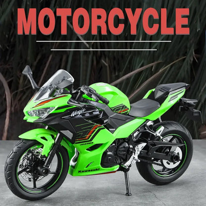 1/12 Scale Kawasaki Ninja 400 Vehicle Model Simulation Diecasts Motorcycle with Light Sound Alloy Toy for Child Birthday Gifts