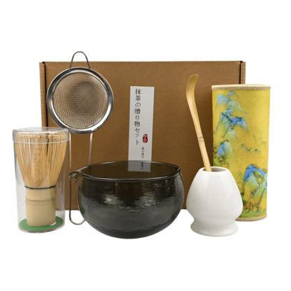6PCS/Set Japanese-style matcha bowl ,Cloth, Spoon, Strainer, Tea Whisk, Perfect Gift For Ceremony, Traditional Decoration
