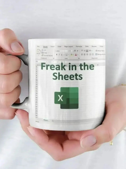 Kaffeetasse mit Excel-Muster, Keramiktasse, Büro-Wasserbecher, lustiges Geschenk für Freunde, Valentinstagsgeschenk, mikrowellengeeignet, tragbar
