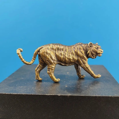 Miniature Brass Tiger Ornament Creative Animal Ornament Crafts Art Desktop Statues Modern Home Decor Item