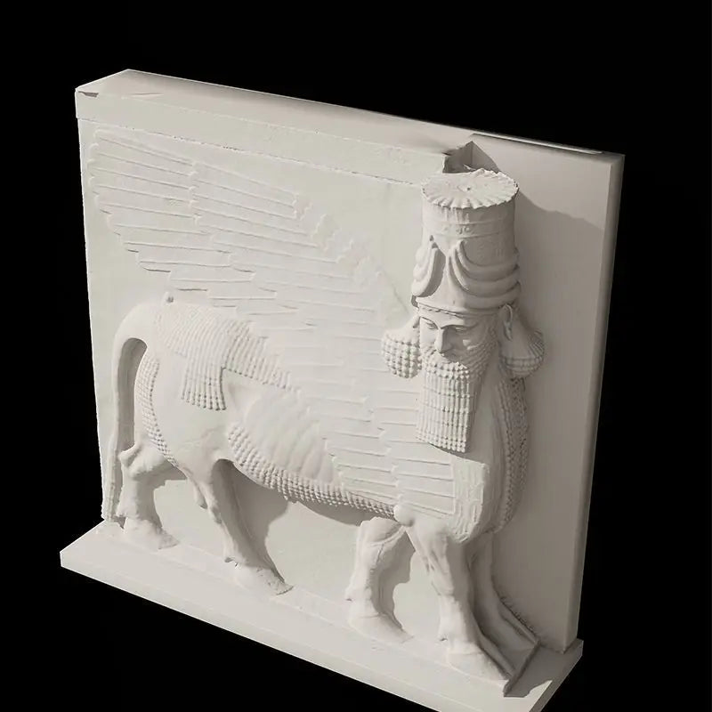 Human Head Wing Cow Nordic Gypsum Sculpture Home Decor Desktop Ornament Simple Commemorative Gift Art Figurine Decoration