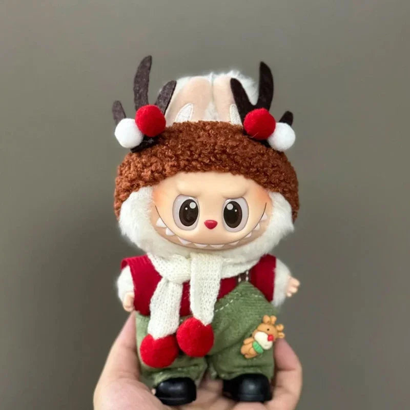 Christmas Gifts For LaFu Fu Clothes Christmas Deer Set Red Festive Outfit For 1 2 3 Outfit Holiday Gift