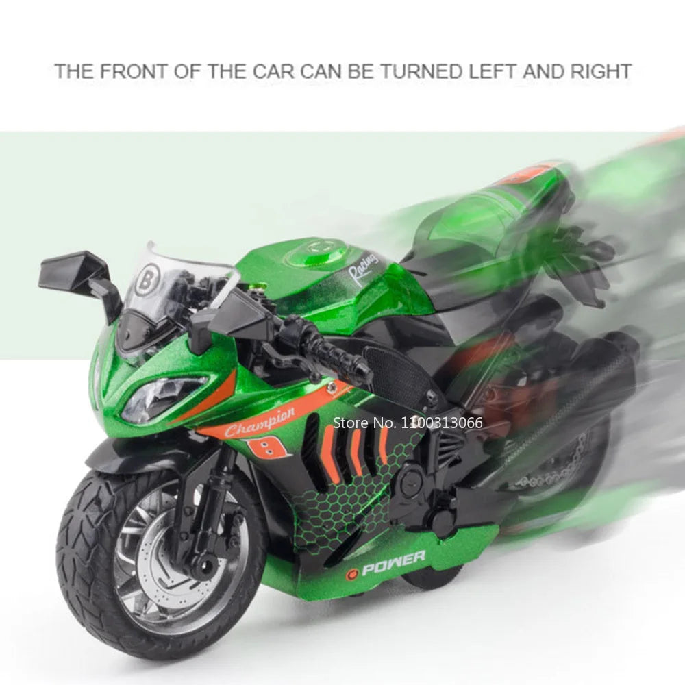 1/12 Motorcycle Cars Models Metal Diecast Toys Rubber Tires with Light Sound Motorcycles Models Toy for Kids Birthday Gifts