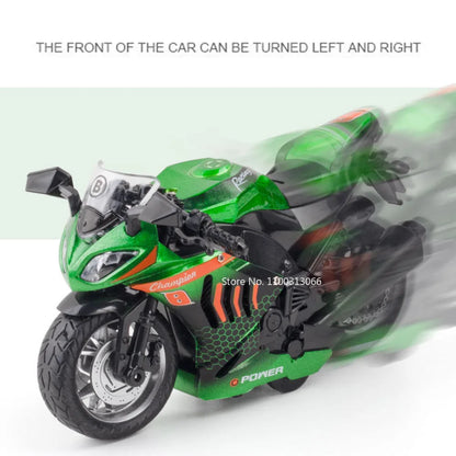 1/12 Motorcycle Cars Models Metal Diecast Toys Rubber Tires with Light Sound Motorcycles Models Toy for Kids Birthday Gifts