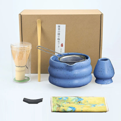 7pcs/set Japanese Style Matcha Tea Set With Tool Rack, Including Bowl, Whisk, Spoon, Great Gift For Ceremony, Traditional Japane