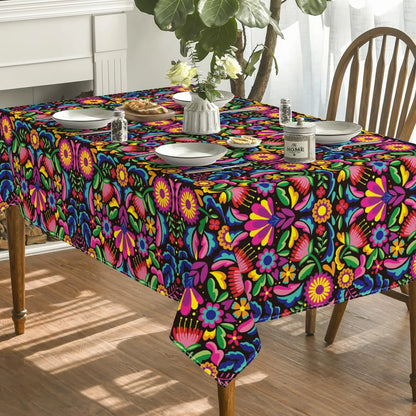 Mexico Dia De Muertos Tablecloth Fiesta Party Decor Mexican Day of The Dead Table Cloth Dining Table Decor Halloween Decorations