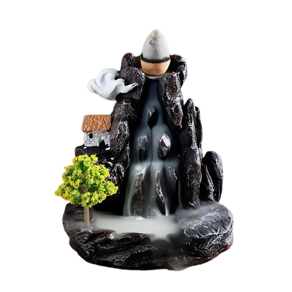 Backflow Incense Holder Waterfall Incense Burner Home Decor Aromatherapy Ornament Incense Cones with Backflow Incense Cones