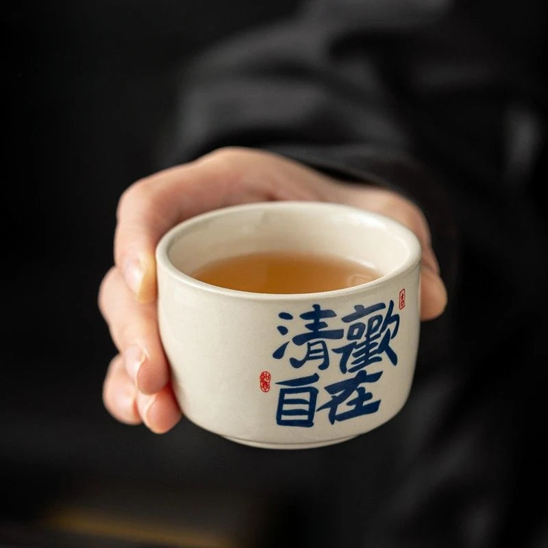 Portable Ceramic Tea Thermos with Cork Lid - Premium Insulated Teapot for Office Home Travel, Personal Steeping Cup