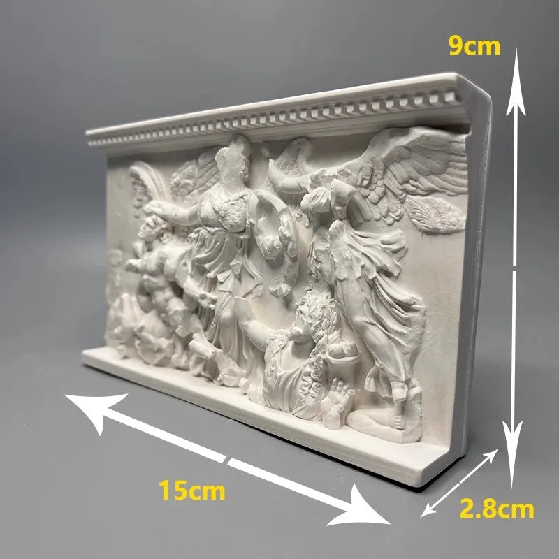 Ancient Greek Angels and Giants Relief Gypsum Sculpture Art Desktop Home Decoration Luxury Aesthetic Art Figurine Room Decor