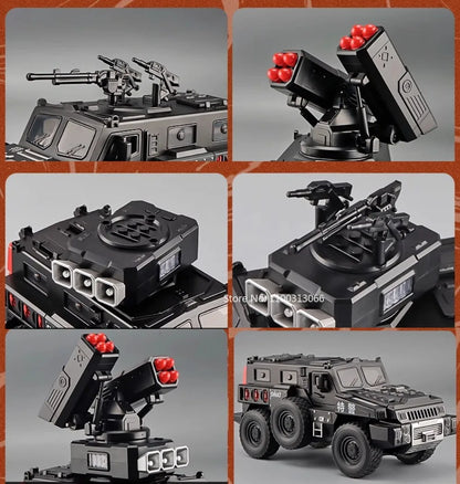 1:50 Double Turret Armored Cars Toys Models Alloy Diecasting with Light Music Miniature Panzer Vehicles for Boys Festival Gifts