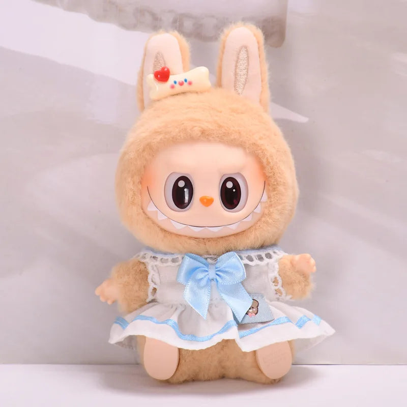Second generation labubuBU sitting party vinyl blind box LABUBU holiday clothes cute skirt instead of baby clothes cute.