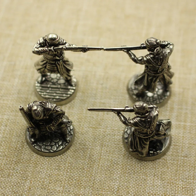 Messing Metall Brettspiele Japanische Samurai Figuren Miniaturen Gunmen Soliders Spielzeug Modelle Statuen Schreibtisch Dekoration Ornament