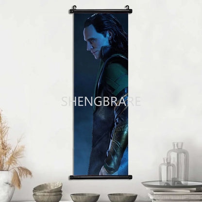 Marvel The Avengers Movie Loki Hanging Scroll Poster Artwork Home Decoration Decor Avengers Wallpaper Canvas Painting Print Gift