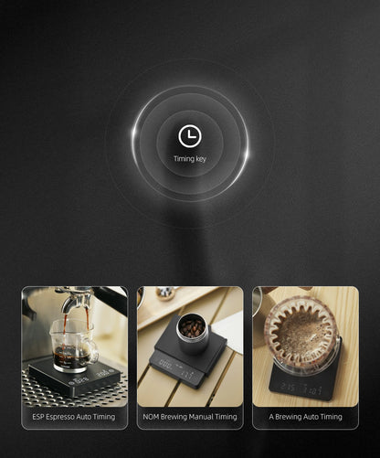 Tiny/Tiny2s Espresso Coffee Kitchen Scale Mini Smart Timer USB 2kg/0.1g g/oz/ml Send Pad Man Woman Gift