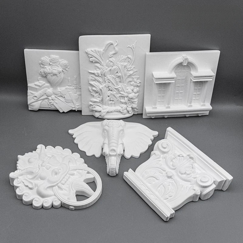 Gypsum Three-Dimensional Relief Hanging Picture Frame Picture Heart Porch Home Decoration Luxury Art Figurine Decor Ornament