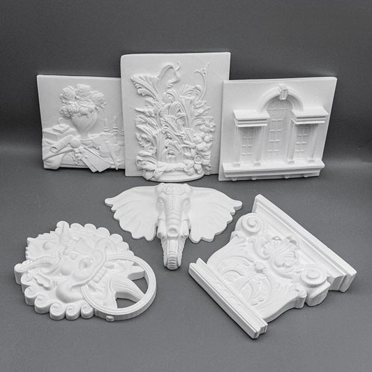 Gypsum Three-Dimensional Relief Hanging Picture Frame Picture Heart Porch Home Decoration Luxury Art Figurine Decor Ornament