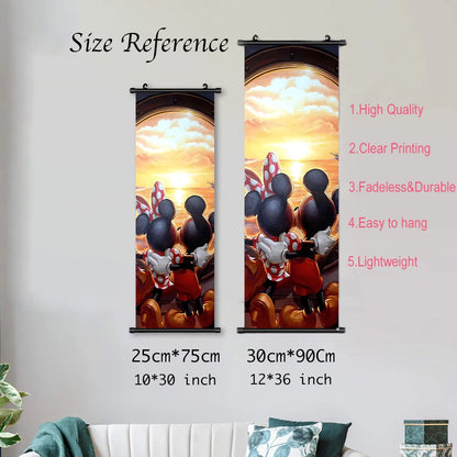 Disney Mickey Mouse Wallpaper Wall Artwork Canvas Hanging Scroll Poster Painting Print Home Decoration Art Child Birthday Gift