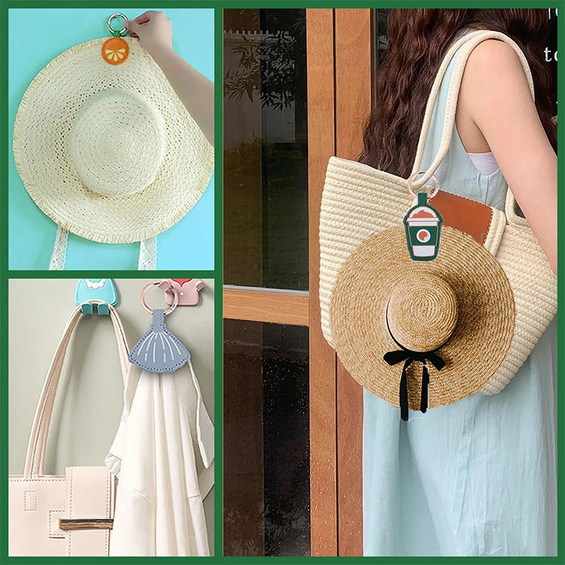 Creative Magnetic Hat Clip On Bag for Travel PU Leather Hat Holder for Outdoor Hands-free Hat Companion Travel Beach Accessories