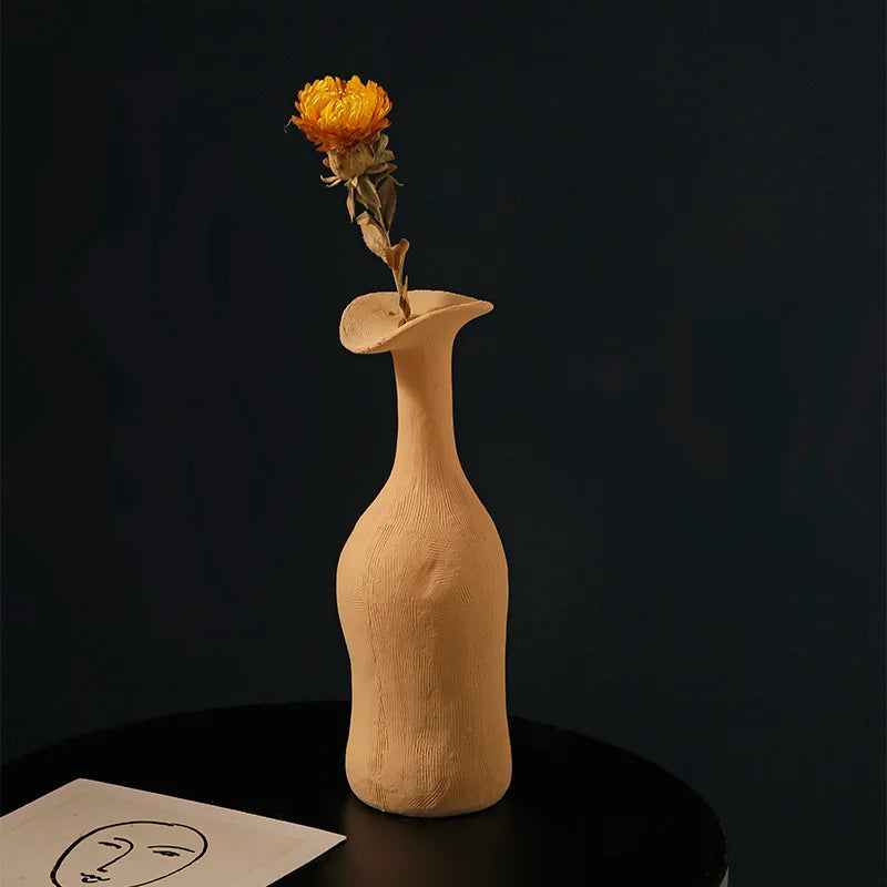 Grand vase en céramique pour fleurs et plantes, artisanat en céramique, accessoires de décoration pour la maison, vase cinq couleurs pour la cuisine