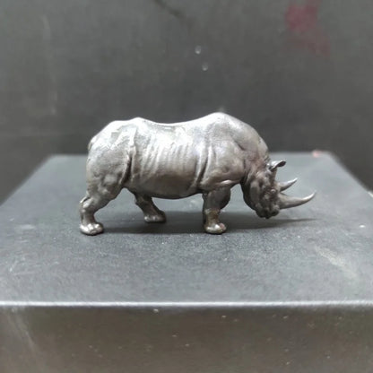 Miniature Rhinoceros Pure Coppe Figurine Animal Model Art Decoration Accessories Tabletop Interior Craft Objects Home Ornament
