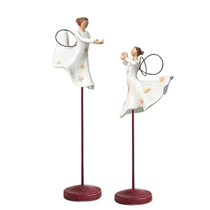 Double Angels Home sculpture art Living Room Bedroom table decoration Resin crafts Room decoration supplies