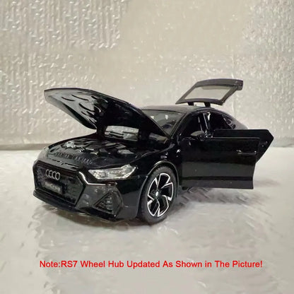 1:32 RS7 Alloy Toys Models Diecast Cars with Light Music Rubber Tires Car 6 Doors Opened Miniature Vehicle Child Adult Gifts