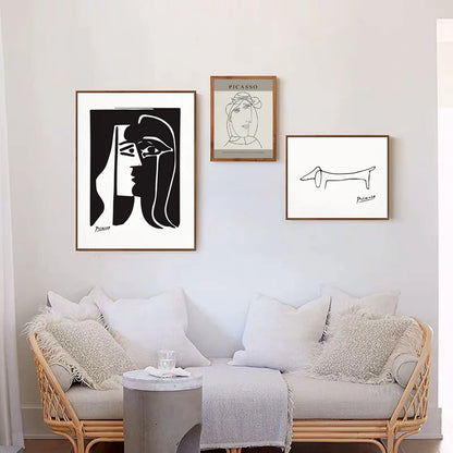 Vintage Abstract Picasso Poster Kiss Dog Decorative Prints Canvas Painting Wall Art Picture Home Living Interior Room Decoration