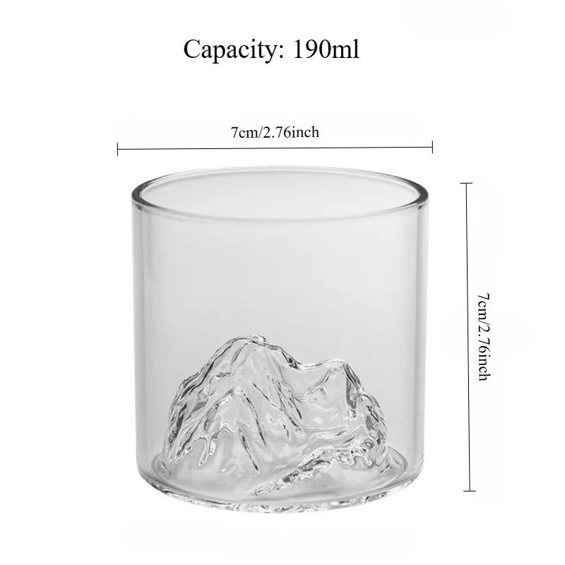 Japan 3D Mountain Whiskey Glass Glacier Old Fashioned Whisky Rock Glasses Whiskey-glass Wooden Gift Box Vodka Cup Wine Tumbler