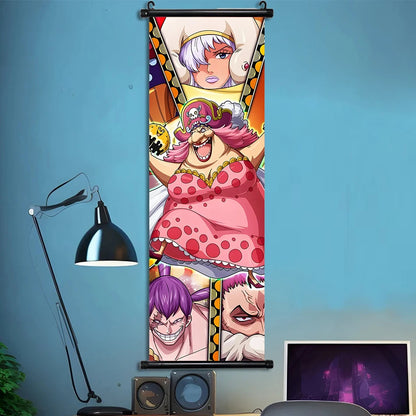 Luffy Hanging Scroll Poster ONE PIECE Anime Cartoon Wall Artwork Canvas Decor Home Decoration Zoro Wallpaper Doflamingo Art Gift