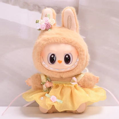 Second generation labubuBU sitting party vinyl blind box LABUBU holiday clothes cute skirt instead of baby clothes cute.