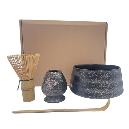 4pcs/set Japanese Style Matcha Tea Set With Tool Rack, Including Bowl, Whisk, Spoon, Great Gift For Ceremony, Traditional Decora