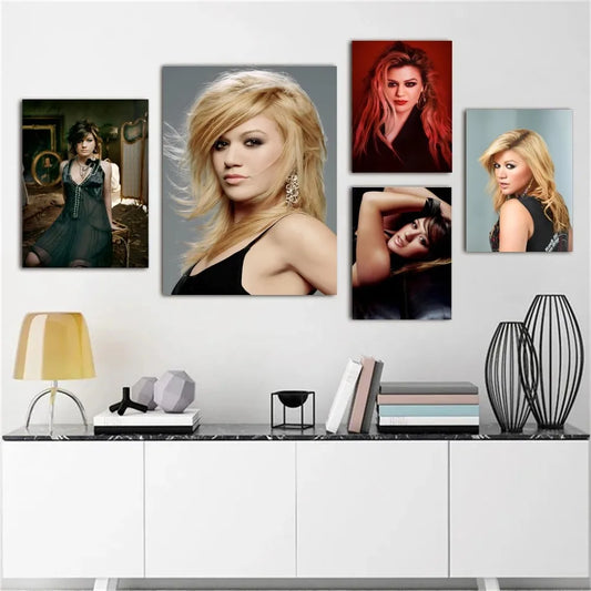 Affiche de chanteur Pop populaire Kelly Clarkson, Art mural, décor de maison, peinture numérique, salon, Restaurant, cuisine