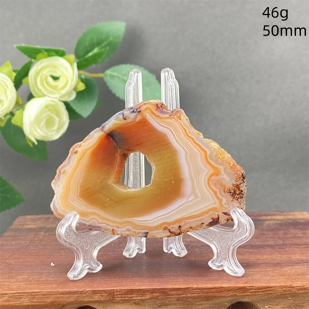 Natural Red Agate Crystal Cavity Stone - Energy Healing Reiki Meditation Beautiful Home Decor Gift for Prayer