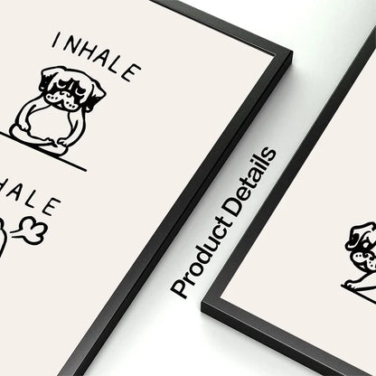 Inhale Exhale Poster Llama Sloth Husky Bulldog Dachshund Canvas Printing For Home Living Room Wall Decoration Frameless Painting