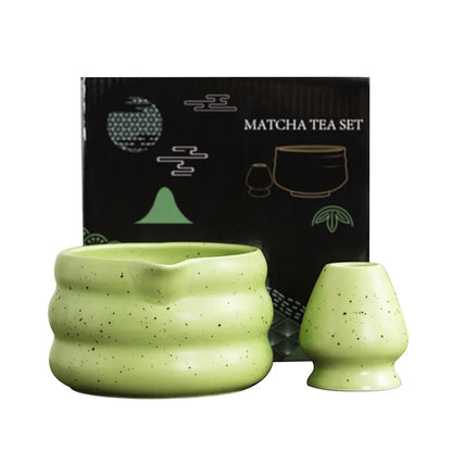 2pcs/set Japanese Style Matcha Tea Set With Tool Rack, Including Bowl, Whisk, Spoon, Great Gift For Ceremony, Traditional Japane