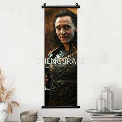 Marvel The Avengers Movie Loki Hanging Scroll Poster Artwork Home Decoration Decor Avengers Wallpaper Canvas Painting Print Gift