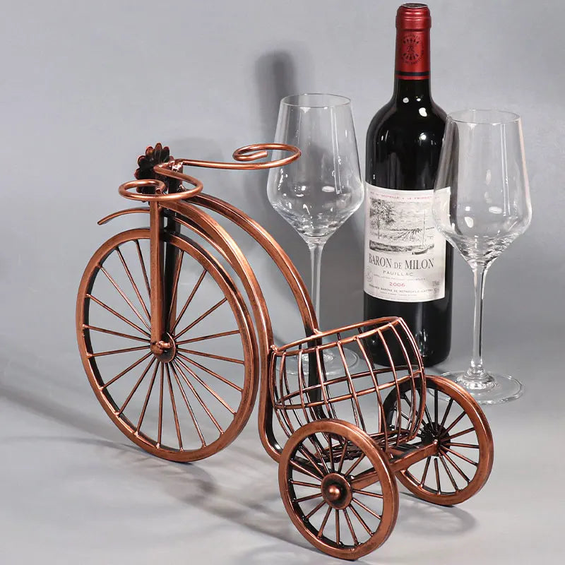 Creative personality retro bicycle shape wine rack bar dining table wine glass holder dual-use wine organizer rack