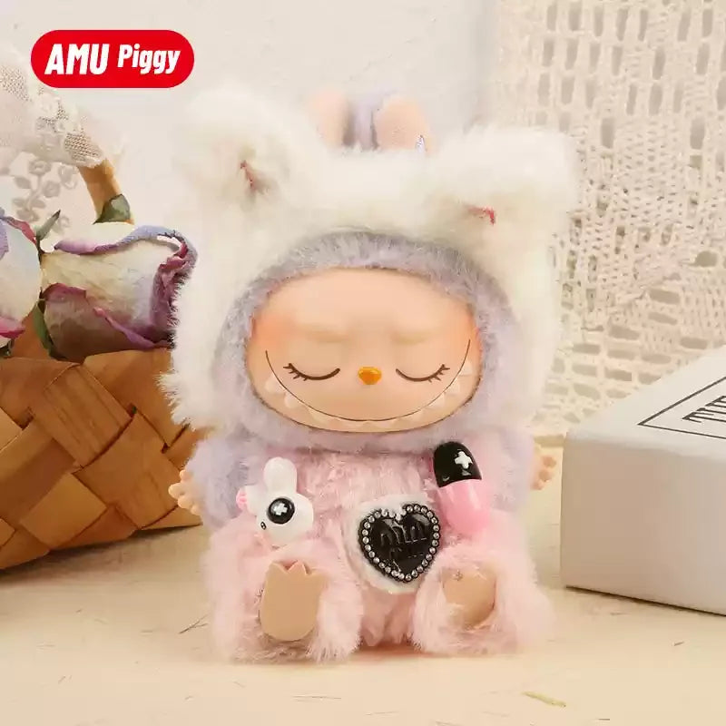 New Hot Lafufu  Dolls Sitting Party Clothing Outfit 17cm Mini Plush Doll'S Clothes Bear Rabbit Bib Pants Overalls Accessories