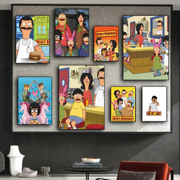 Cartoon Burgers Bobs POSTER Prints Wall Pictures Living Room Home Decoration Small