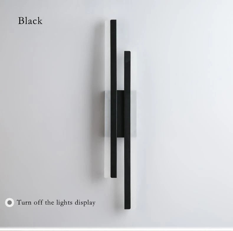 Modern Led Wall Lamp Black/Gold Acrylic Room Decor Light For Living Room Bedroom Interior Decor Lighting Fixture Wall Sconce