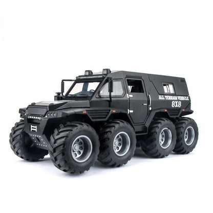 1:24 Alloy Car Model Russian Avtoros Shaman 8*8 Diecasts Off-road Vehicle with Light Sound Pull Back Function SUV for Boy Gifts