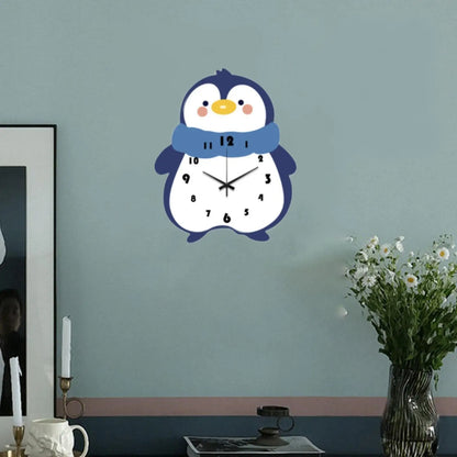 Penguin Wall Clock Hanging Clock Decoration Modern Cafe Home Decor Silent for