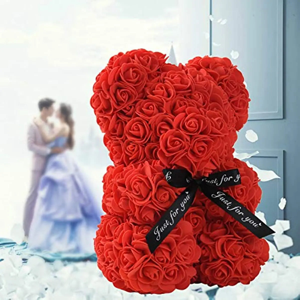 Teddy Rose Bear 25cm Artificial Foam Rose Flower Girlfriend Valentines Day Gift Hug Bear Birthday Party Wedding Party Decoration
